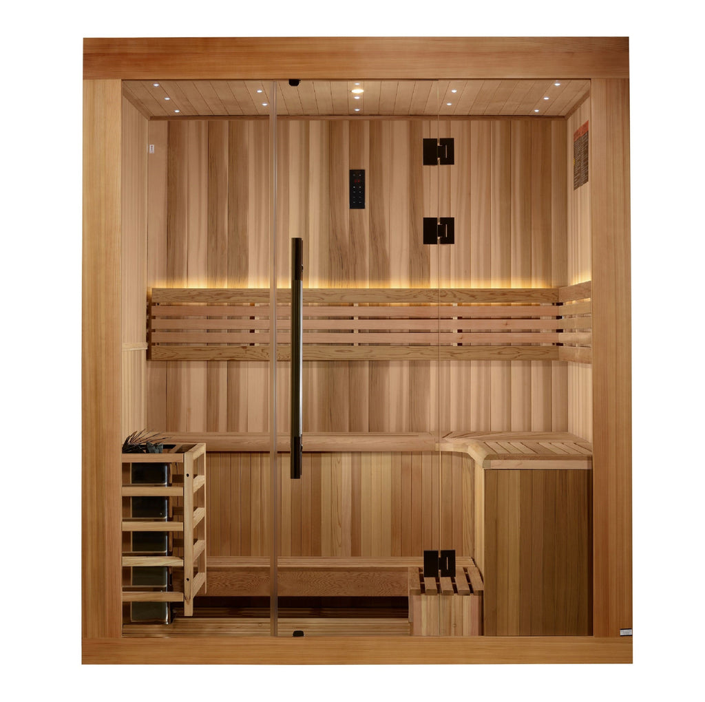 Golden Designs "Copenhagen" 3-Person Traditional Sauna (GDI-7389-02) – 2025 Updated Edition