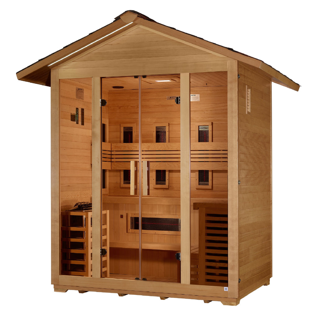 Golden Designs "Gargellen" 5-Person Hybrid Full Spectrum & Traditional Outdoor Sauna (GDI-8125-01)