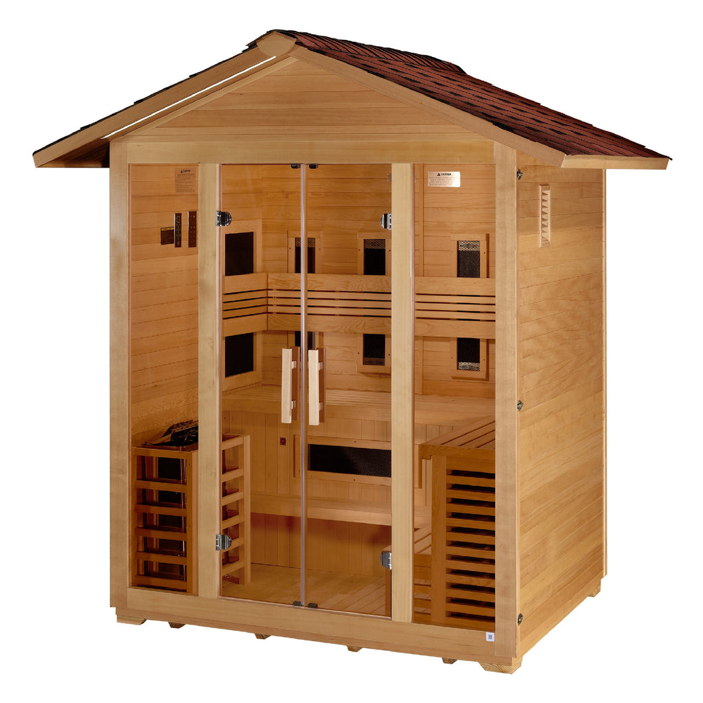 Golden Designs "Gargellen" 5-Person Hybrid Full Spectrum & Traditional Outdoor Sauna (GDI-8125-01)