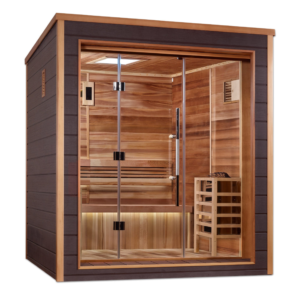 Golden Designs "Drammen" 3-Person Outdoor-Indoor Traditional Sauna (GDI-8203-01)