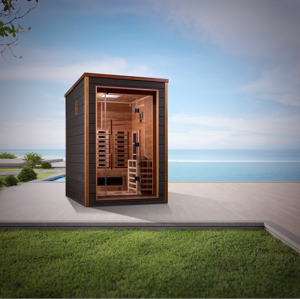 Golden Designs "Nora" 2-Person Hybrid Full Spectrum & Traditional Outdoor Sauna (GDI-8222-01)