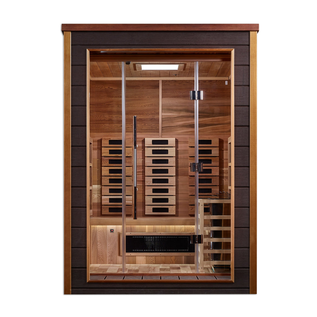 Golden Designs "Nora" 2-Person Hybrid Full Spectrum & Traditional Outdoor Sauna (GDI-8222-01)