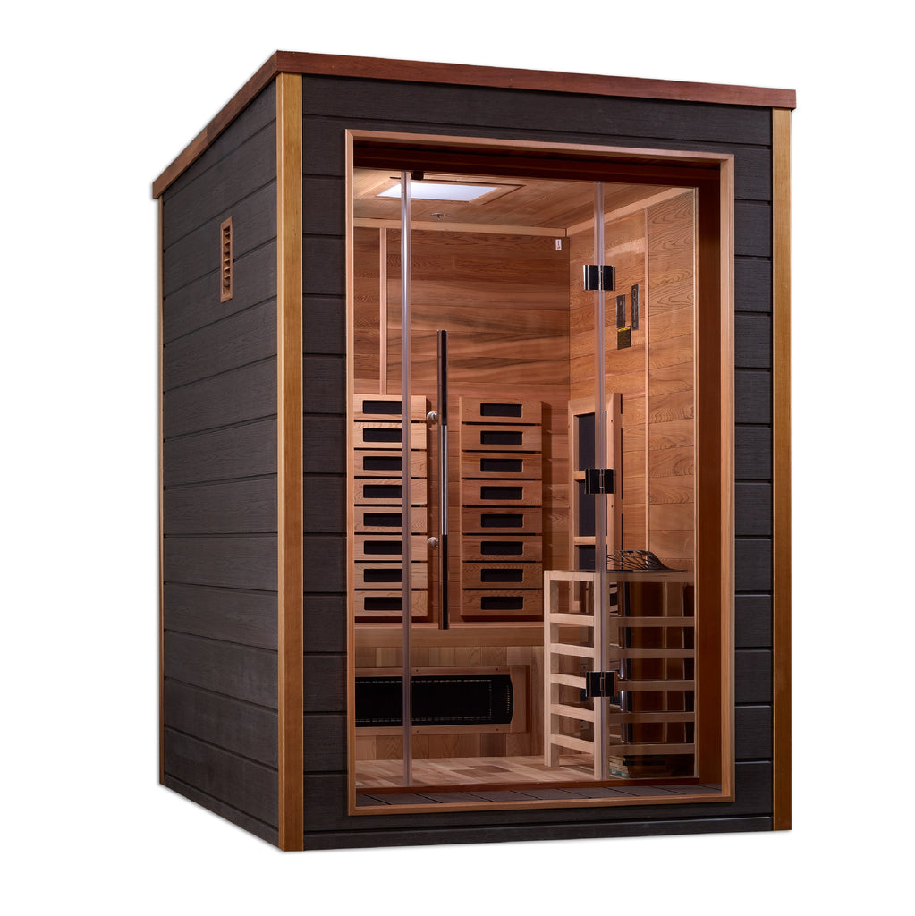 Golden Designs "Nora" 2-Person Hybrid Full Spectrum & Traditional Outdoor Sauna (GDI-8222-01)