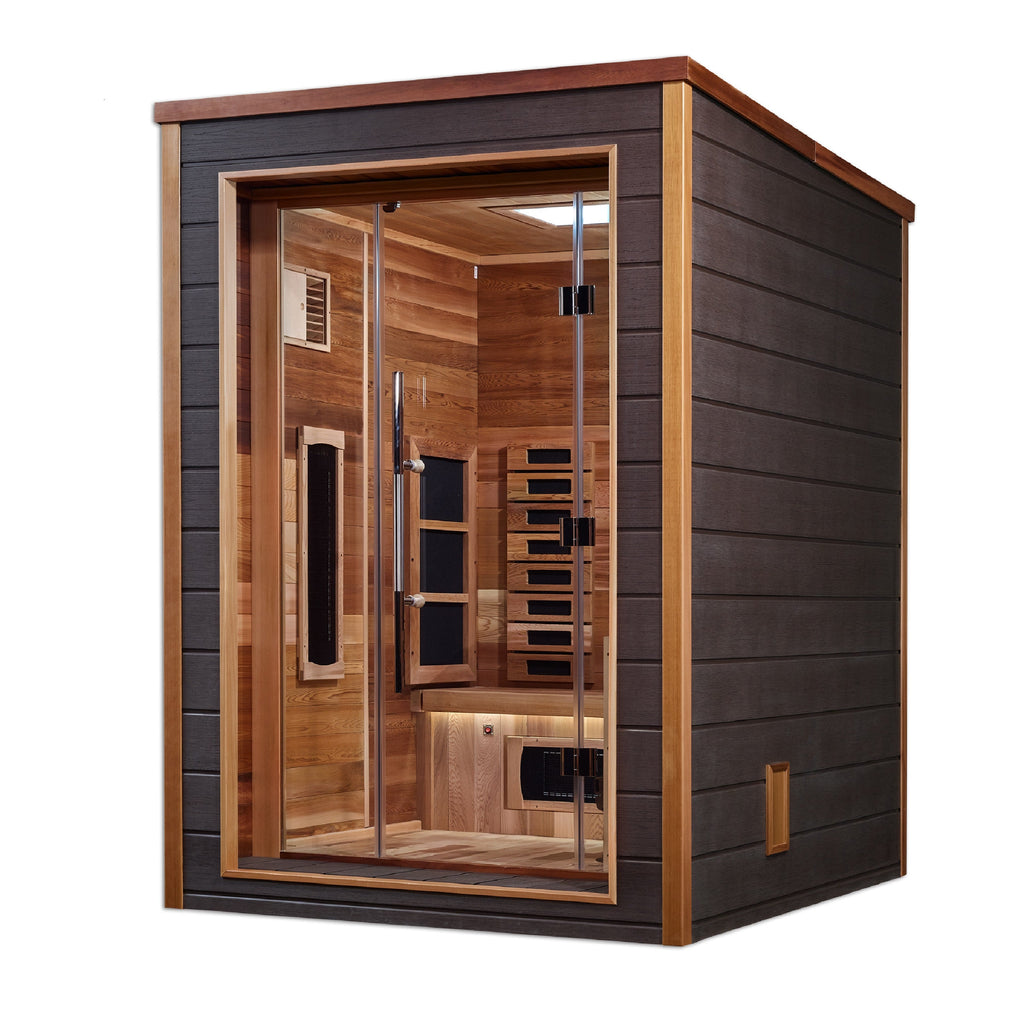 Golden Designs "Nora" 2-Person Hybrid Full Spectrum & Traditional Outdoor Sauna (GDI-8222-01)