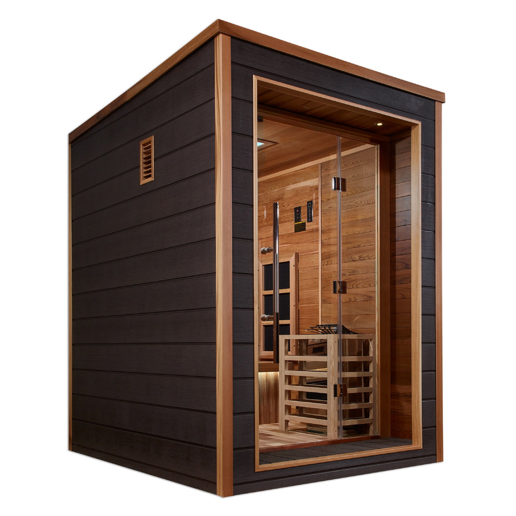 Golden Designs "Nora" 2-Person Hybrid Full Spectrum & Traditional Outdoor Sauna (GDI-8222-01)