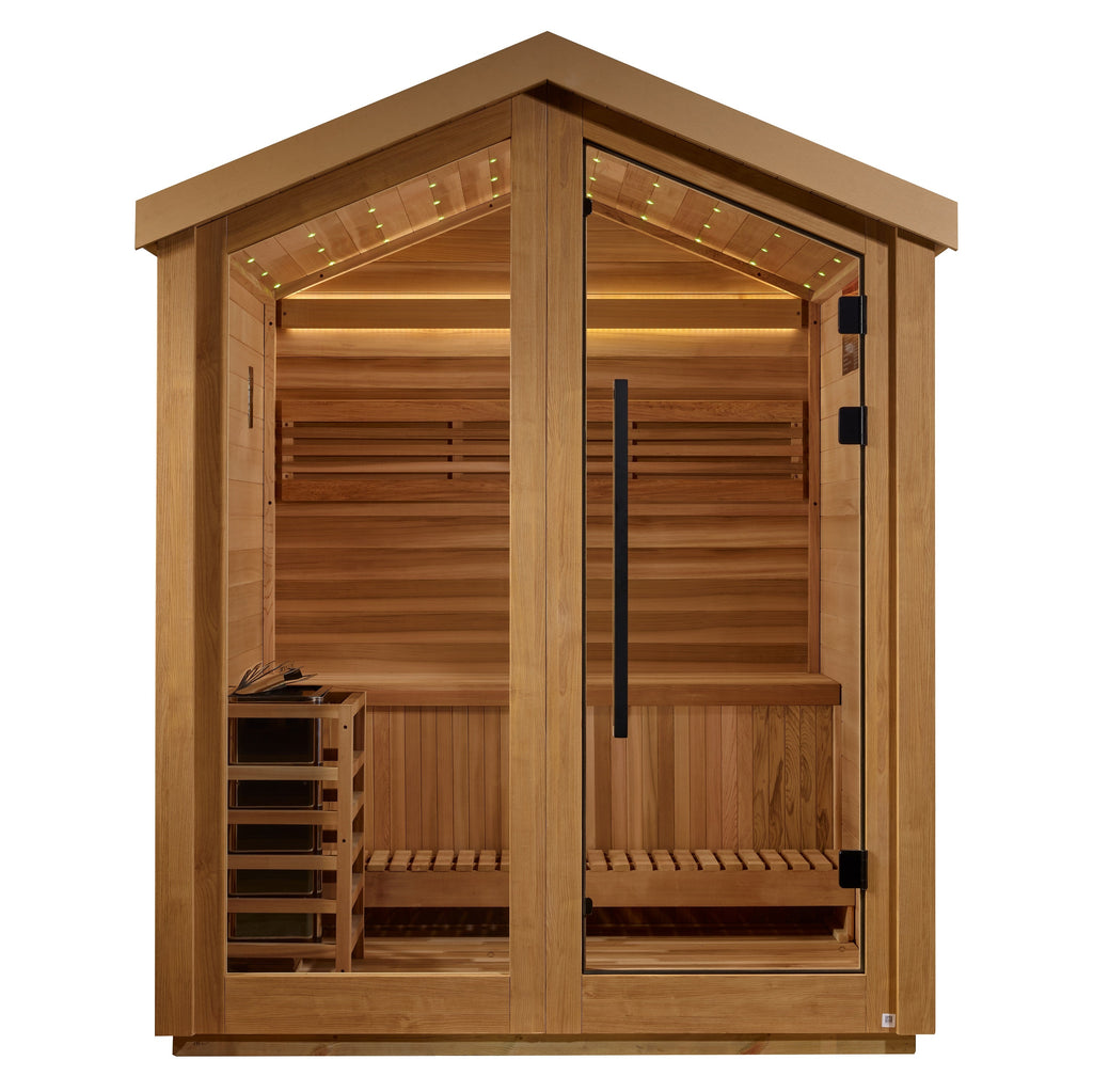 Golden Designs "Savonlinna" 3-Person Barn Outdoor Traditional Sauna (GDI-8503-01)