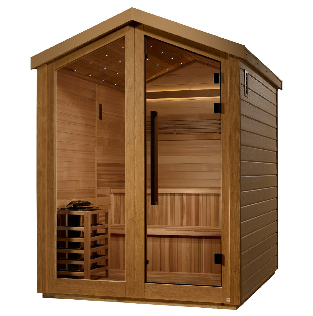 Golden Designs "Kaarina" 6-Person Barn Outdoor Traditional Sauna (GDI-8506-01)