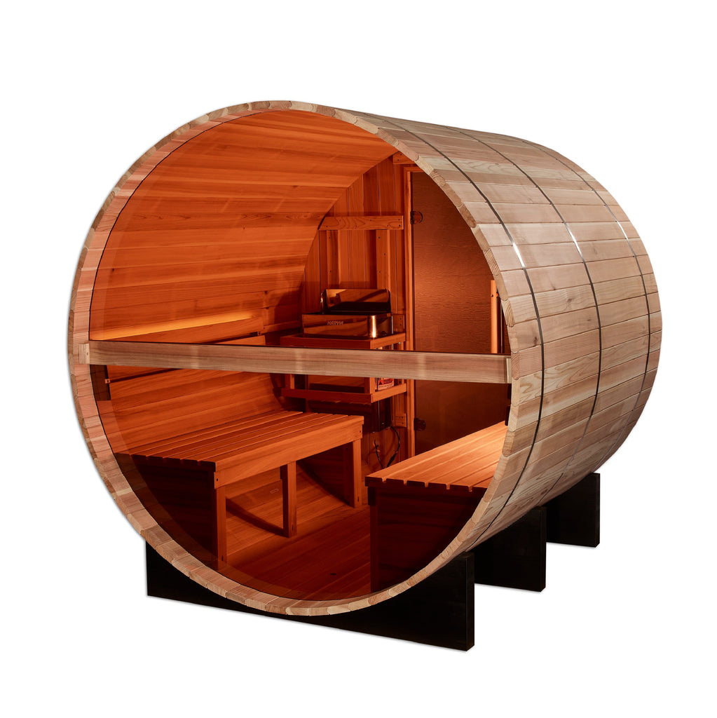 Golden Designs "Zurich" 4-Person Barrel Traditional Sauna (GDI-B024-01)