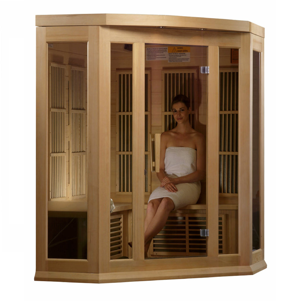 Golden Designs Maxxus 3-Person Low EMF FAR Infrared Corner Sauna (MX-K356-01)