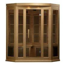 Load image into Gallery viewer, Golden Designs Maxxus 3-Person Low EMF FAR Infrared Corner Sauna (MX-K356-01)