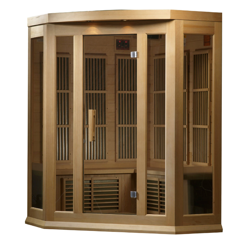 Golden Designs Maxxus 3-Person Low EMF FAR Infrared Corner Sauna (MX-K356-01)