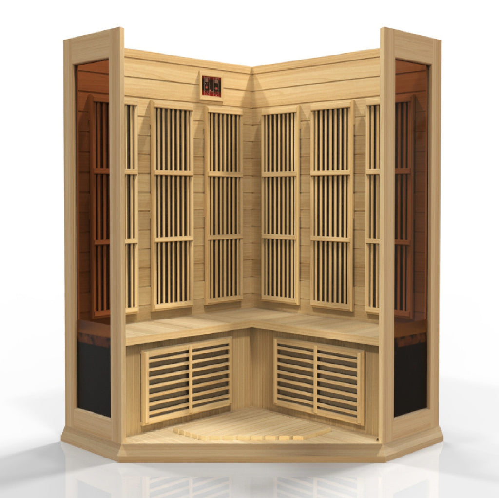 Golden Designs Maxxus 3-Person Low EMF FAR Infrared Corner Sauna (MX-K356-01)
