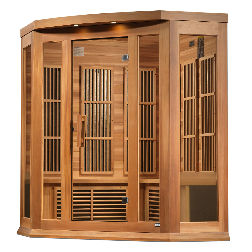 Golden Designs Maxxus "Avignon" 3-Person Corner Near Zero EMF FAR Infrared Sauna (MX-K356-01-ZF CED)