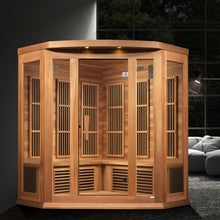 Load image into Gallery viewer, Golden Designs Maxxus "Avignon" 3-Person Corner Near Zero EMF FAR Infrared Sauna (MX-K356-01-ZF CED)